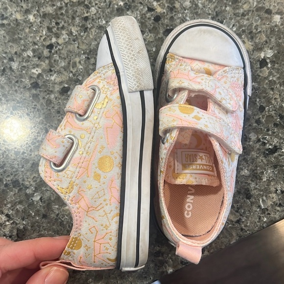 Converse Other - Converse Kids' Pink and Gold Patterned Sneakers